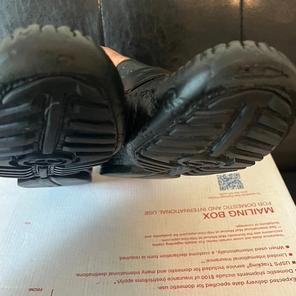 Gucci‎ Black Leather Penny Loafers Driving Shoes